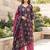 Burgundy floral printed cotton kurta set