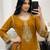 Dark-yellow faux georgette embroidered palazzo set