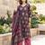 Burgundy floral printed cotton kurta set