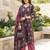 Burgundy floral printed cotton kurta set