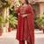 Red hand embroidered chanderi silk kurta set