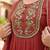 Red hand embroidered chanderi silk kurta set