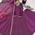 Purple silk blend lace flared gown set