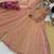 Peach silk blend lace flared gown set