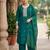 Green hand embroidered chanderi silk kurta set