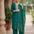 Green hand embroidered chanderi silk kurta set