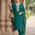 Green hand embroidered chanderi silk kurta set
