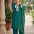Green hand embroidered chanderi silk kurta set