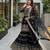 Black faux georgette embroidered sharara set