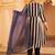 Deep ink blue a-shape tusser silk 3 piece suit set