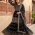 Black faux georgette embroidered sharara set