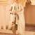 Beige a-shape tusser silk suit set
