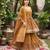 Mustard floral printed cotton kurta set