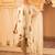 Beige a-shape tusser silk suit set