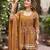 Mustard floral printed cotton kurta set