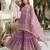 Lavender faux georgette embroidered sharara set