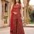 Red floral printed cotton kurta set
