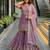 Lavender faux georgette embroidered sharara set