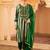Dark green tusser silk 3 piece suit set