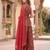Red floral printed cotton kurta set