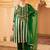 Dark green tusser silk 3 piece suit set