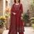 Maroon floral printed cotton kurta set