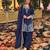 Navy-blue crepe embroidered farshi salwar set