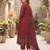 Maroon floral printed cotton kurta set