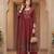 Maroon floral printed cotton kurta set