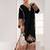 Black silk blend embroidered kurta set