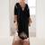 Black silk blend embroidered kurta set