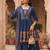 Blue floral printed cotton kurta set