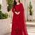 Red georgette embroidered palazzo set