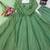 Green silk blend plain flared gown set