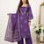 Purple floral printed cotton kurta set