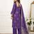 Purple floral printed cotton kurta set