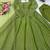 Green silk blend plain flared gown set