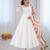 White cotton poly embroidered anarkali set
