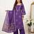 Purple floral printed cotton kurta set