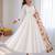 White cotton poly embroidered anarkali set