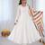 White cotton poly embroidered anarkali set