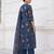 Blue floral printed cotton kurta set