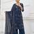 Blue floral printed cotton kurta set
