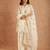 Cream silk blend embroidered farshi salwar set