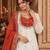 White silk blend embroidered palazzo set