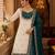 White silk blend embroidered palazzo set