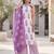 White floral printed cotton kurta set