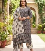 Multicolor floral printed cotton kurta set