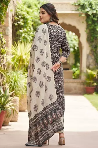 Multicolor floral printed cotton kurta set
