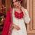 White silk blend embroidered palazzo set